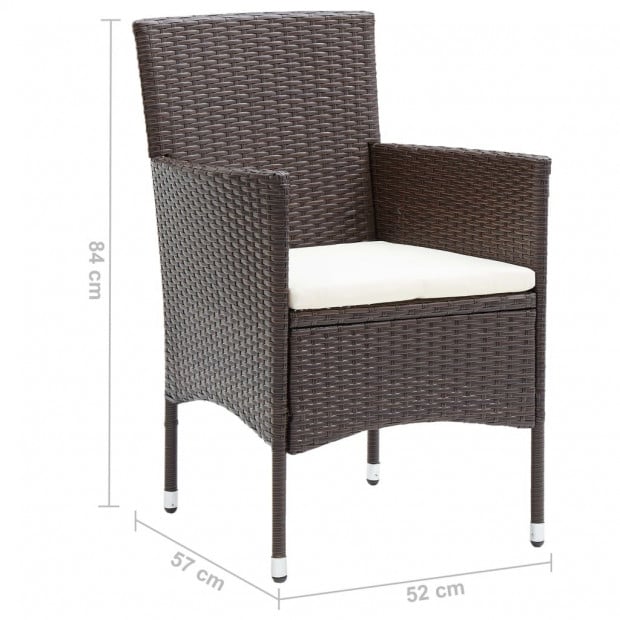 Garden Dining Chairs 2 Pcs Poly Rattan Brown Image 8