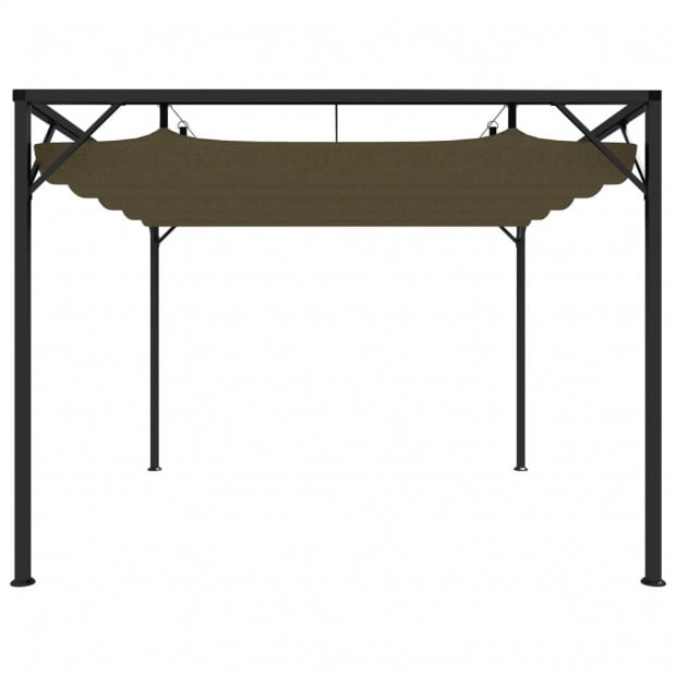Garden Gazebo With Retractable Roof 3x3 M Taupe 180 Image 3