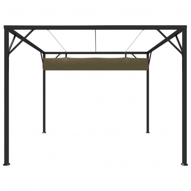 Garden Gazebo With Retractable Roof 3x3 M Taupe 180 Image 4
