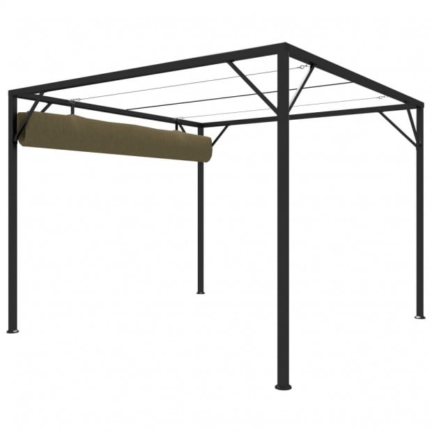 Garden Gazebo With Retractable Roof 3x3 M Taupe 180 Image 5