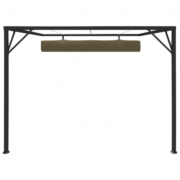 Garden Wall Gazebo With Retractable Roof 3x3 M Taupe Image 6