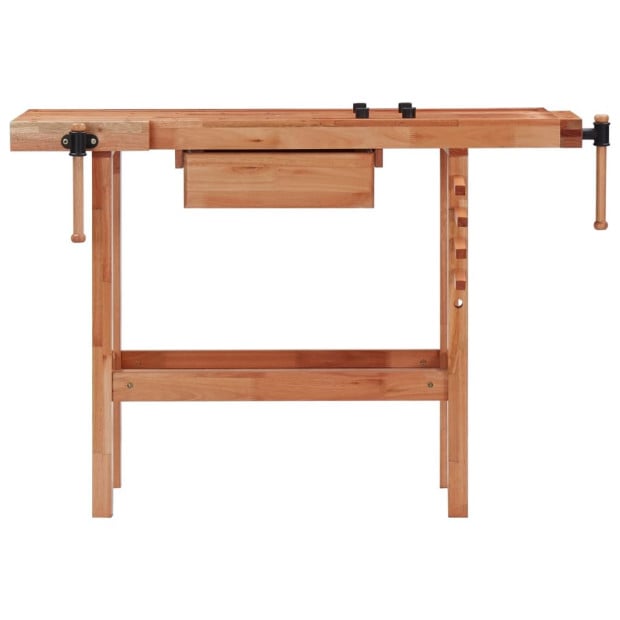 Carpentry Workbench With Drawer And 2 Vices Hardwood Image 4