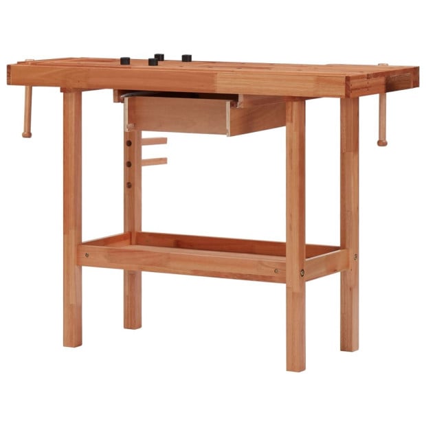 Carpentry Workbench With Drawer And 2 Vices Hardwood Image 6