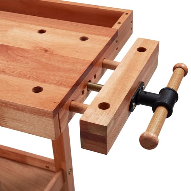 Carpentry Workbench With Drawer And 2 Vices Hardwood Image 9