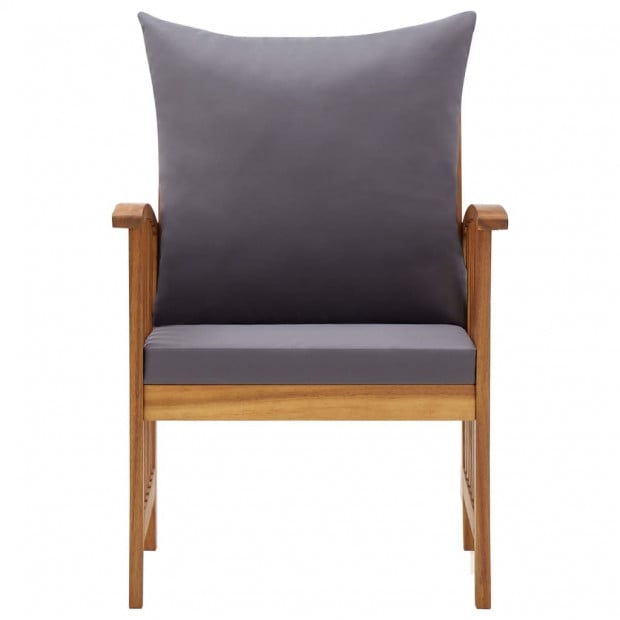Garden Chairs With Cushions 2 Pcs Solid Acacia Wood Dark Grey Image 3
