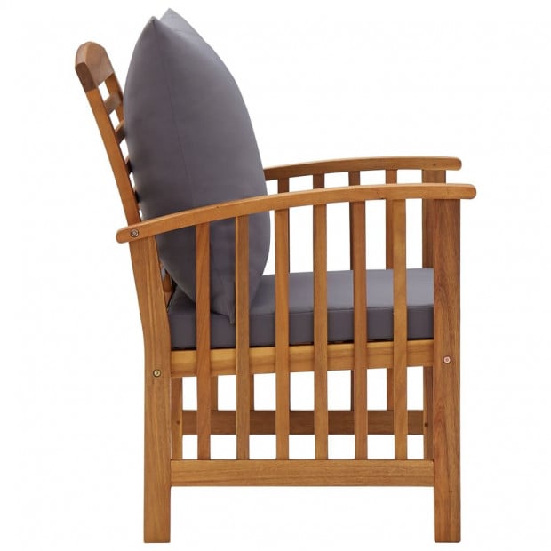 Garden Chairs With Cushions 2 Pcs Solid Acacia Wood Dark Grey Image 4