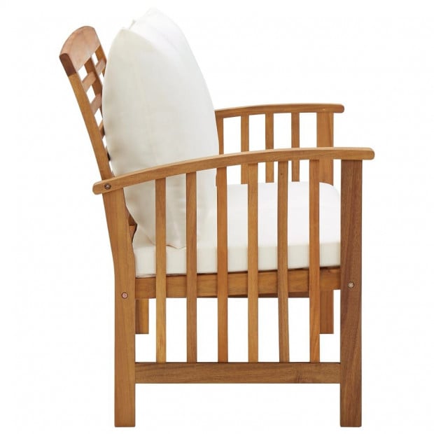 Garden Bench With Cushions 119 Cm Solid Acacia Wood Image 3