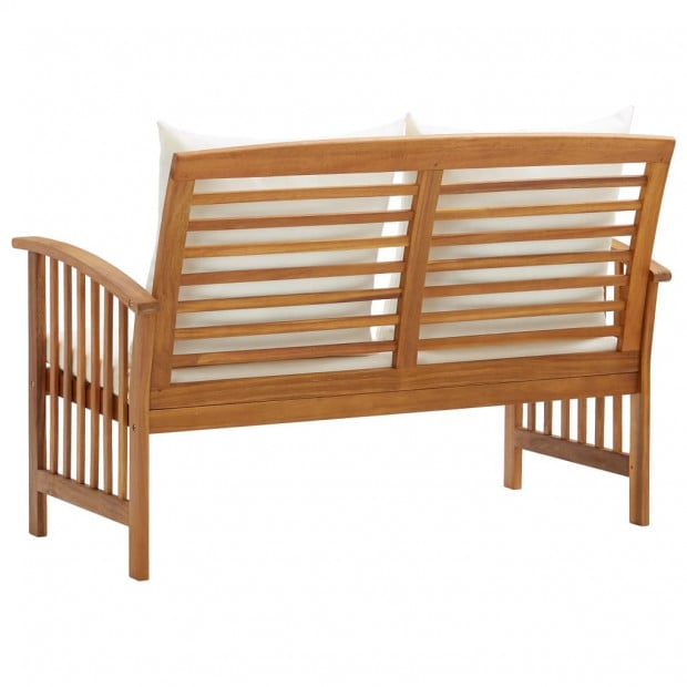Garden Bench With Cushions 119 Cm Solid Acacia Wood Image 4