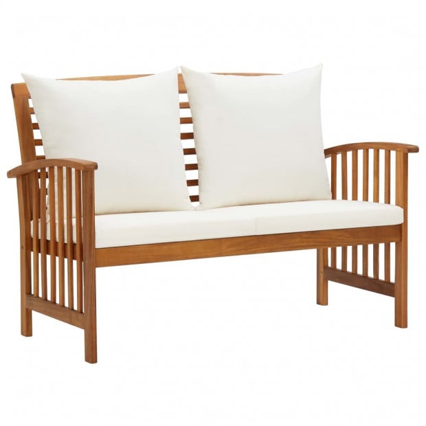 2 Piece Garden Lounge Set With Cushions Solid Acacia Wood Image 4