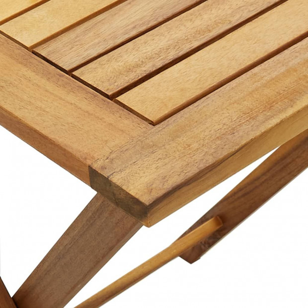 3 Piece Folding Bistro Set With Cushions Acacia Wood Image 6