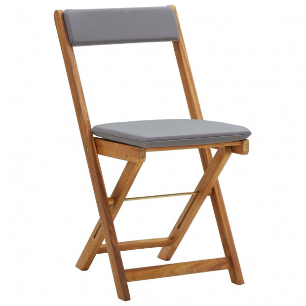 3 Piece Folding Bistro Set With Cushions Acacia Wood Image 7