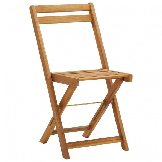 3 Piece Folding Bistro Set With Cushions Acacia Wood Image 8