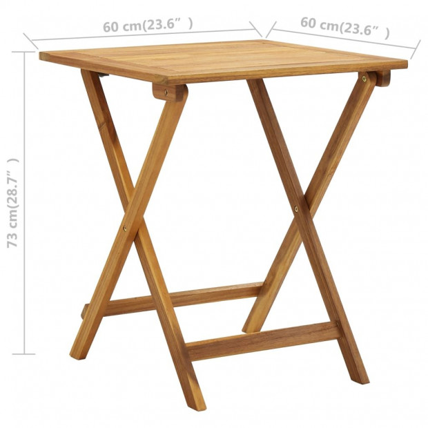3 Piece Folding Bistro Set With Cushions Acacia Wood Image 10