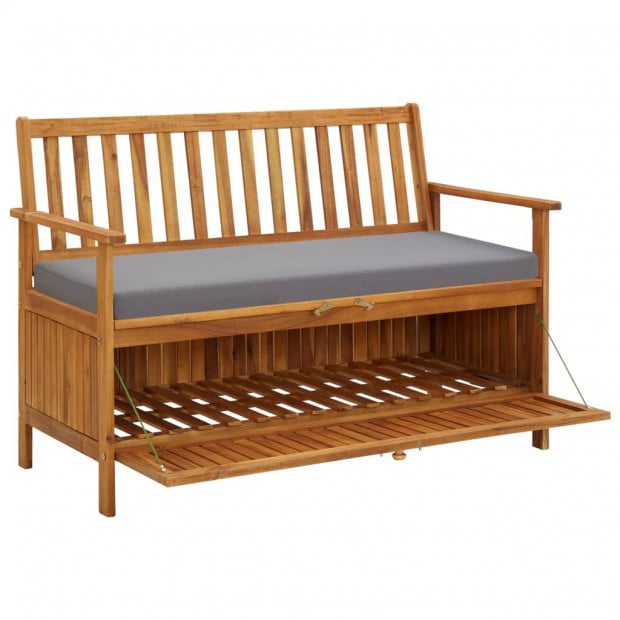 Garden Storage Bench 120 Cm Solid Acacia Wood Image 5