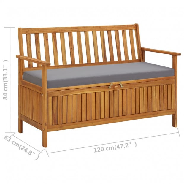 Garden Storage Bench 120 Cm Solid Acacia Wood Image 9