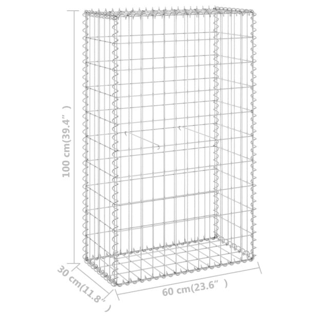Gabion Wall With Covers Galvanised Steel 60x30x100 Cm Image 6