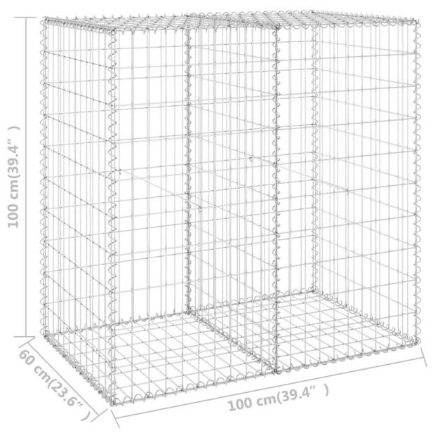 Gabion Wall With Covers Galvanised Steel 100x60x100 Cm Image 6