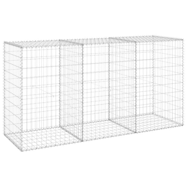 Gabion Wall With Covers Galvanised Steel 200x60x100 Cm Image 2