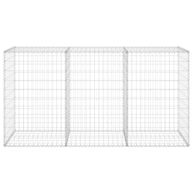 Gabion Wall With Covers Galvanised Steel 200x60x100 Cm Image 3