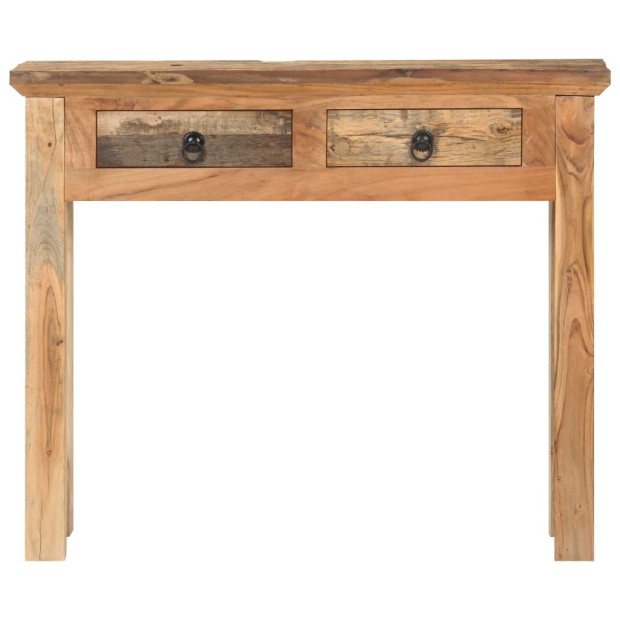 Console Table 90.5x30x75cm Solid Acacia Wood And Reclaimed Wood Image 4