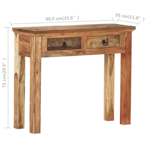 Console Table 90.5x30x75cm Solid Acacia Wood And Reclaimed Wood Image 8