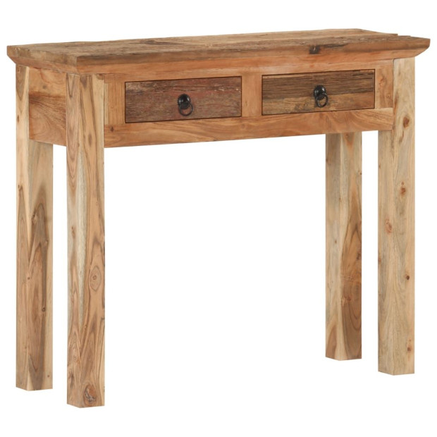 Console Table 90.5x30x75cm Solid Acacia Wood And Reclaimed Wood Image 10