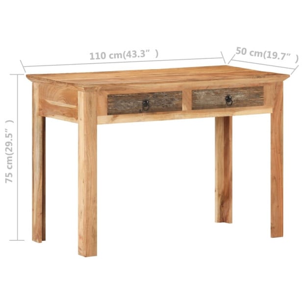 Desk 110x50x75 Cm Solid Reclaimed Wood Image 7