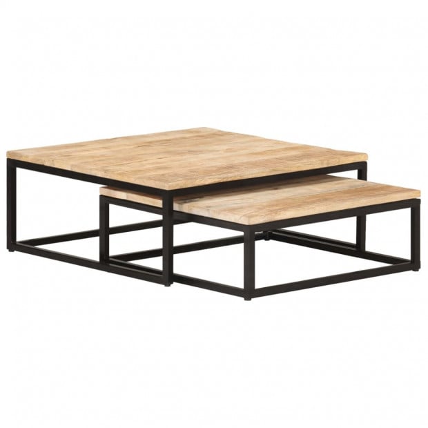Nesting Coffee Tables 2 Pcs Solid Mango Wood Image 11