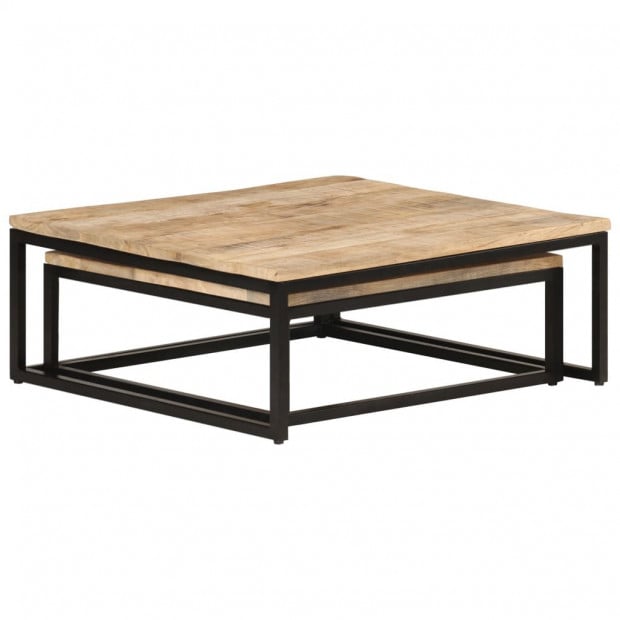 Nesting Coffee Tables 2 Pcs Solid Mango Wood Image 3
