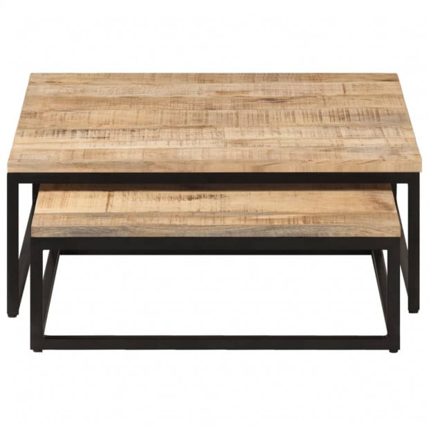Nesting Coffee Tables 2 Pcs Solid Mango Wood Image 4