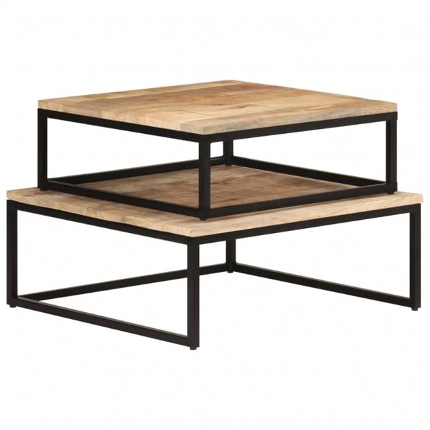Nesting Coffee Tables 2 Pcs Solid Mango Wood Image 5