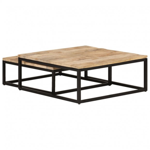 Nesting Coffee Tables 2 Pcs Solid Mango Wood Image 6