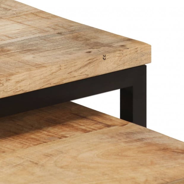 Nesting Coffee Tables 2 Pcs Solid Mango Wood Image 9
