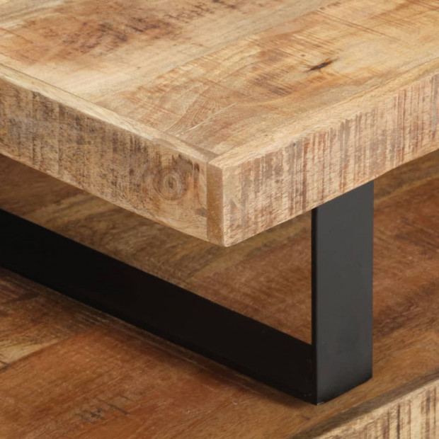2 Piece Coffee Table Set Solid Mango Wood Image 2