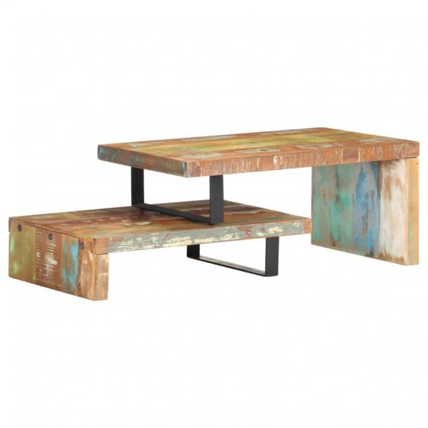 2 Piece Coffee Table Set Solid Reclaimed Wood Image 11