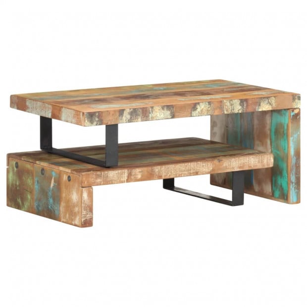 2 Piece Coffee Table Set Solid Reclaimed Wood Image 3