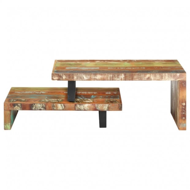2 Piece Coffee Table Set Solid Reclaimed Wood Image 4