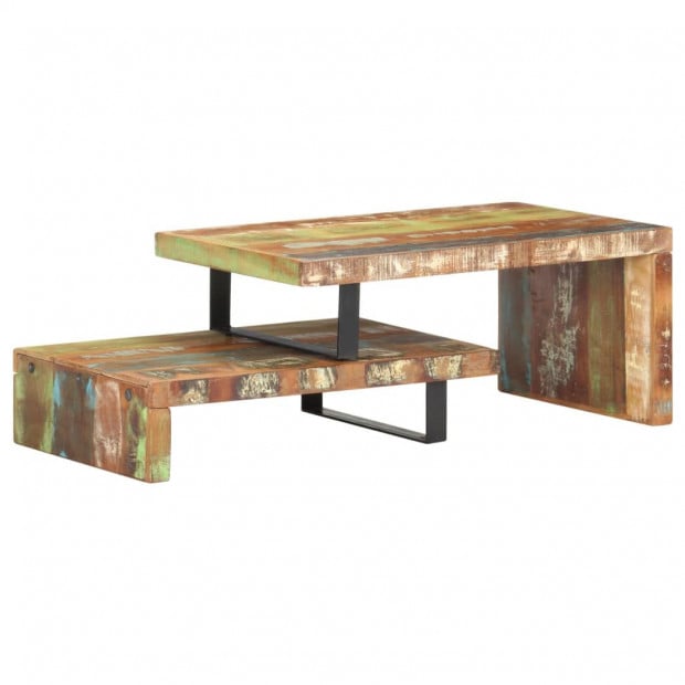2 Piece Coffee Table Set Solid Reclaimed Wood Image 10