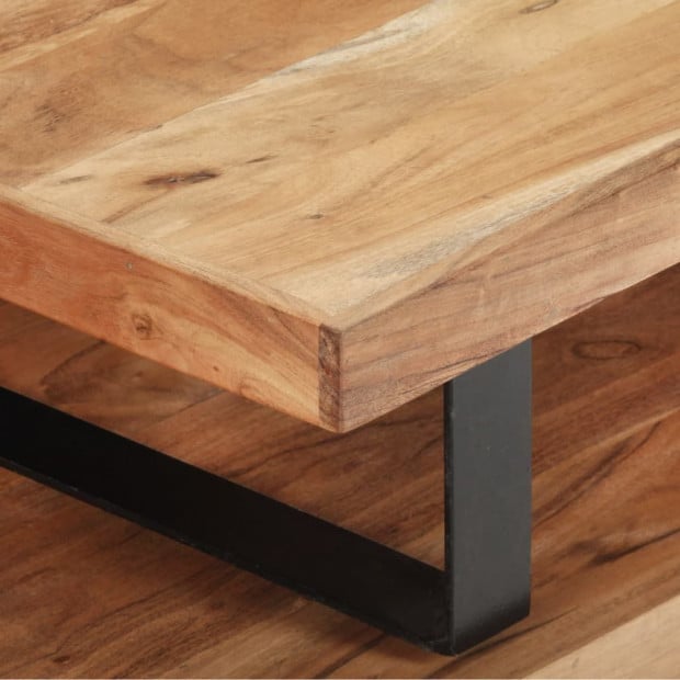 2 Piece Coffee Table Set Solid Acacia Wood Image 2