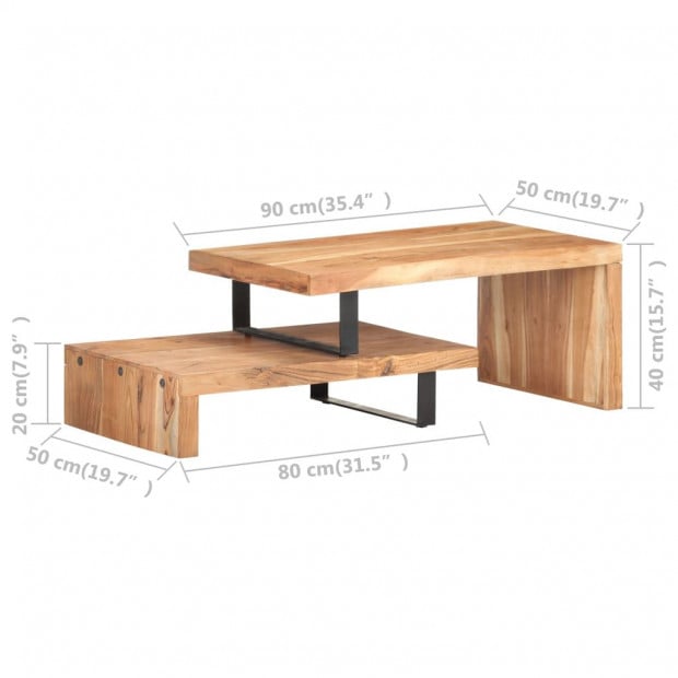 2 Piece Coffee Table Set Solid Acacia Wood Image 8