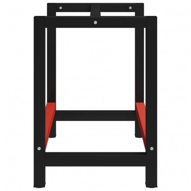 Work Bench Frame Metal 80x57x79 Cm Black And Red Image 3