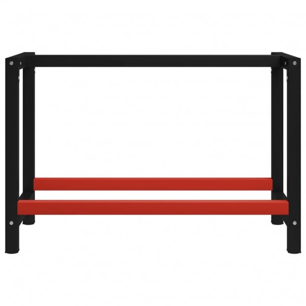 Work Bench Frame Metal 120x57x79cm Black And Red Image 2