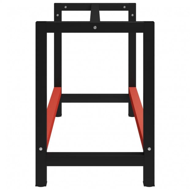 Work Bench Frame Metal 120x57x79cm Black And Red Image 3