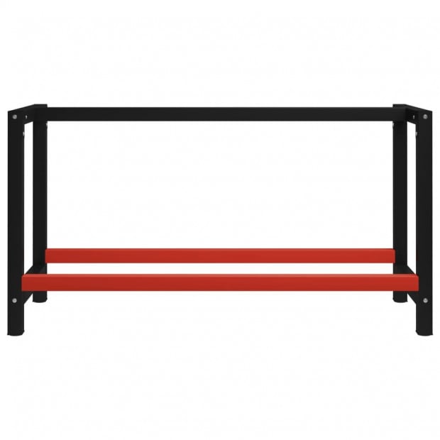 Work Bench Frame Metal 150x57x79cm Black And Red Image 2