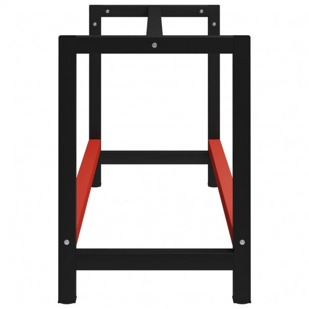 Work Bench Frame Metal 150x57x79cm Black And Red Image 3