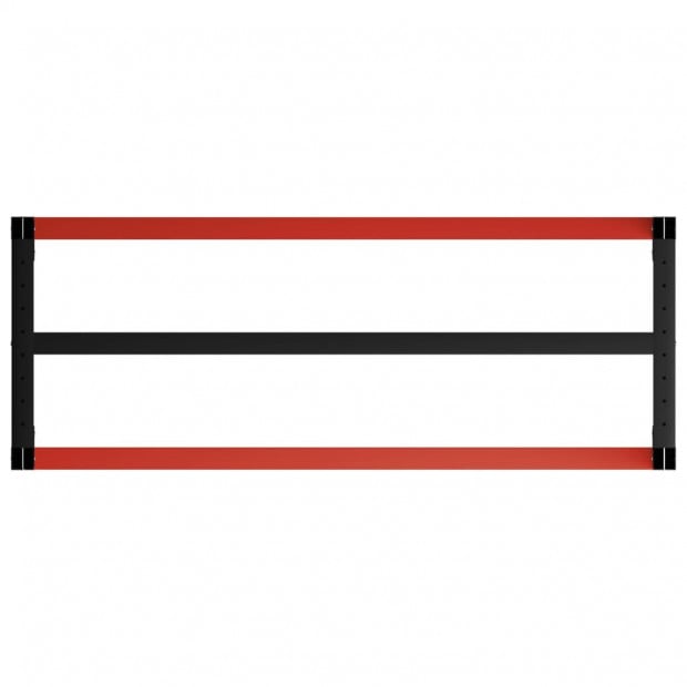 Work Bench Frame Metal 150x57x79cm Black And Red Image 5