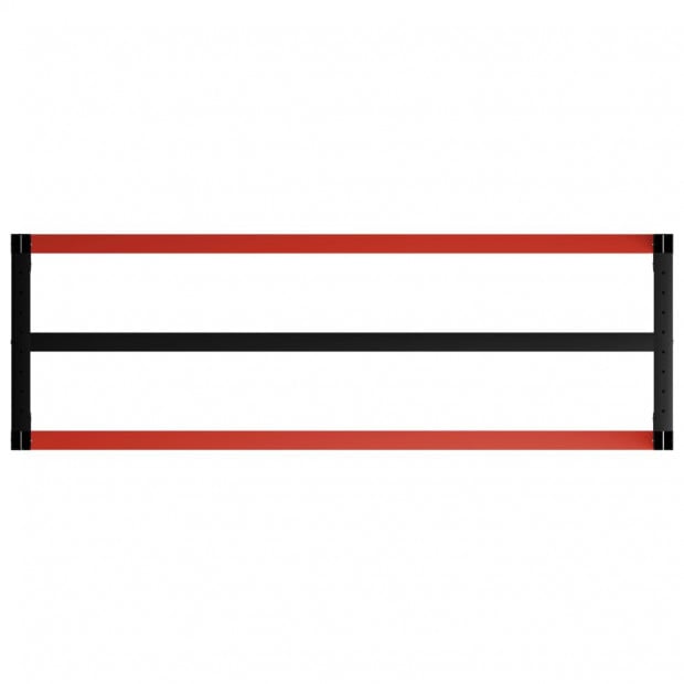 Work Bench Frame Metal 175x57x79cm Black Red Image 5