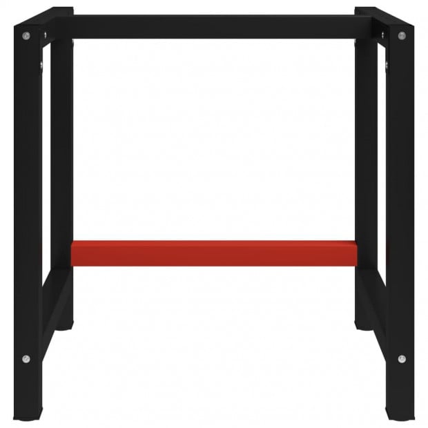 Work Bench Frame Metal 80x57x79cm Black Red Image 2