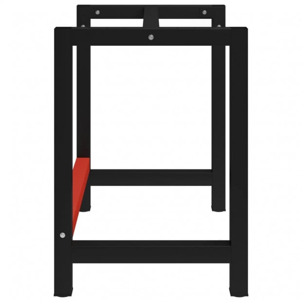 Work Bench Frame Metal 80x57x79cm Black Red Image 3