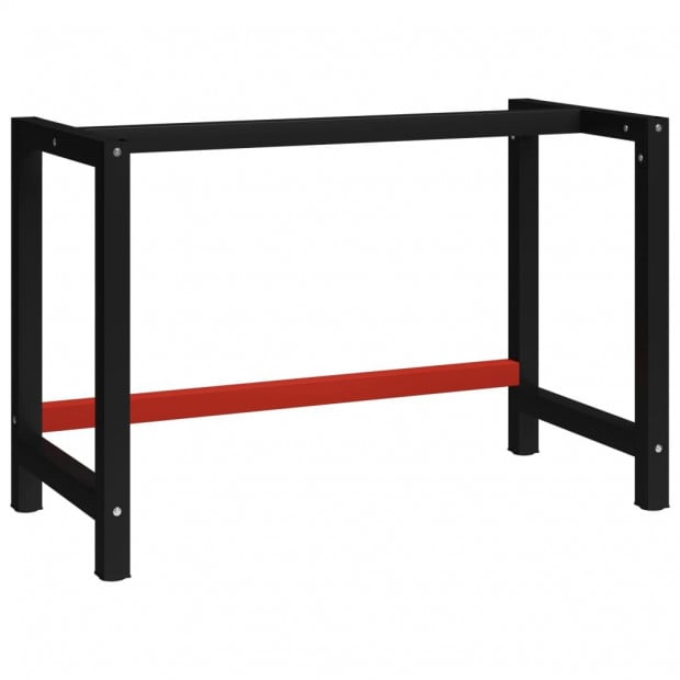 Work Bench Frame Metal 120x57x79cm Black Red
